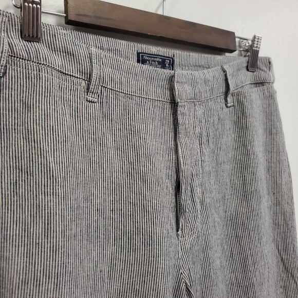 Abercrombie & Fitch Womens Annie Wide Leg Costal Linen Pants Size 8 Gray Preppy - Picture 2 of 11